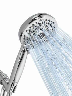 JDO High Pressure Handheld Shower Head 6 Spray Settings Chrome New